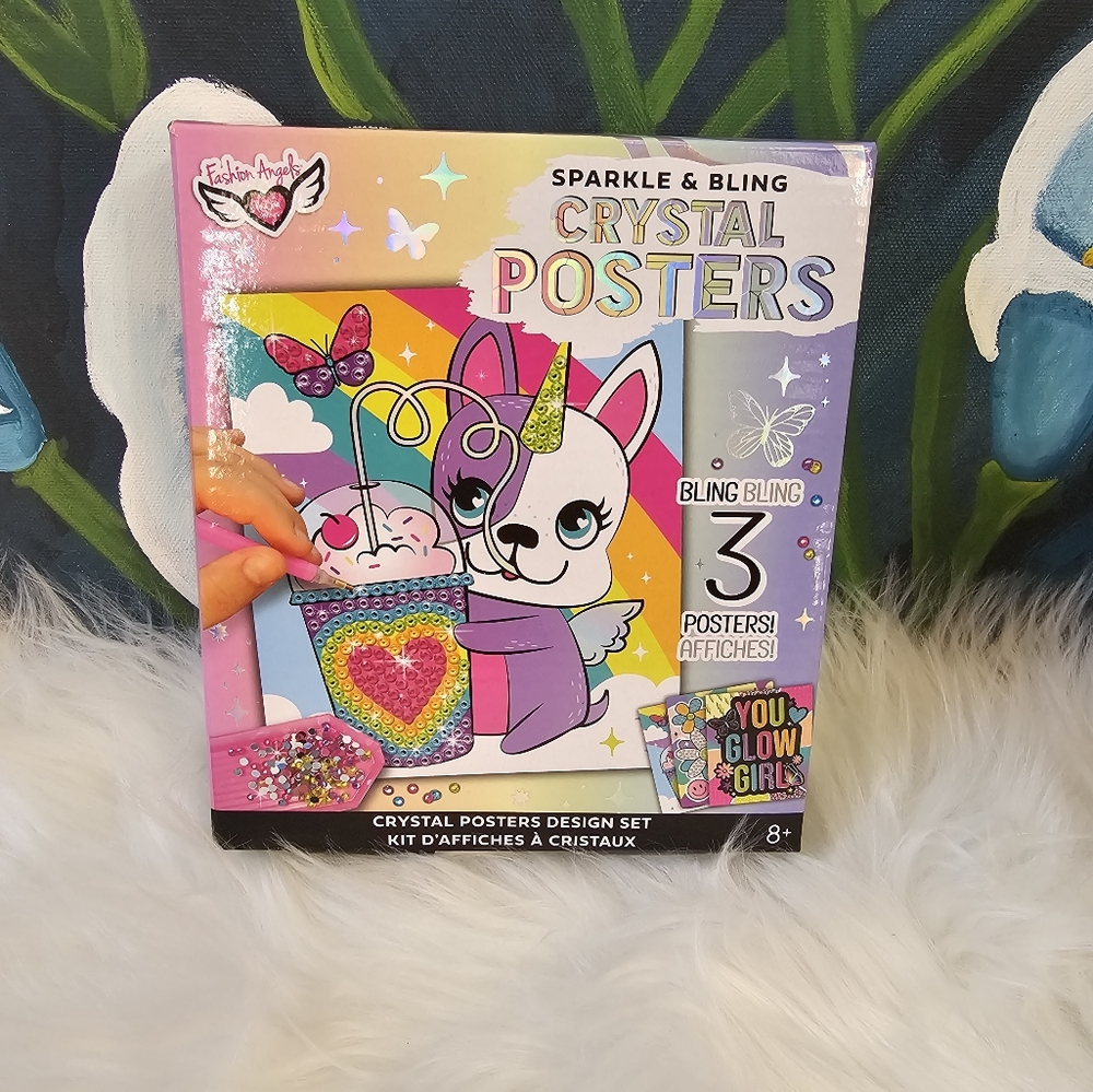 Sparkle and Bling Crystal poster design set. 3 posters included